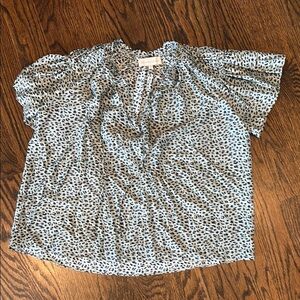 Stylish Blue Leopard Print Women's Top